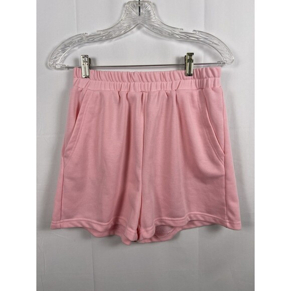 Freeme Women’s Athletic Shorts Sz M Pink Elastic Waist Side Pockets Soft - Picture 1 of 5
